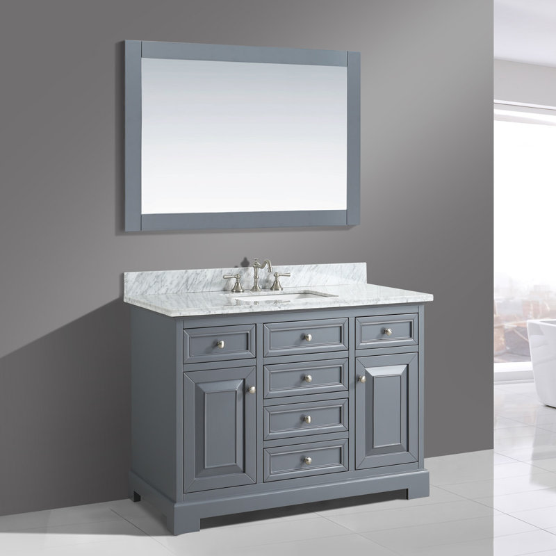 Lark Manor Defoe 48" Single Bathroom Vanity Set with Mirror & Reviews